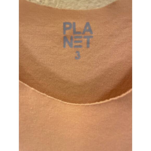 PLANET NWOT by Lauren G Pima Cotton Peach Sleeveless Curved Hem Tank Top 3 L - Picture 4 of 4